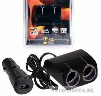 Разветвитель в гнездо прикуривателя с USB разъёмом