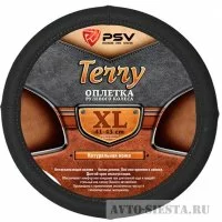 ОПЛЁТКА НА РУЛЬ PSV TERRY (КОЖА) XL ЧЕРНЫЙ